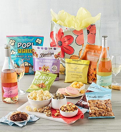 Spring Fling Snack Tote with Wine Duo